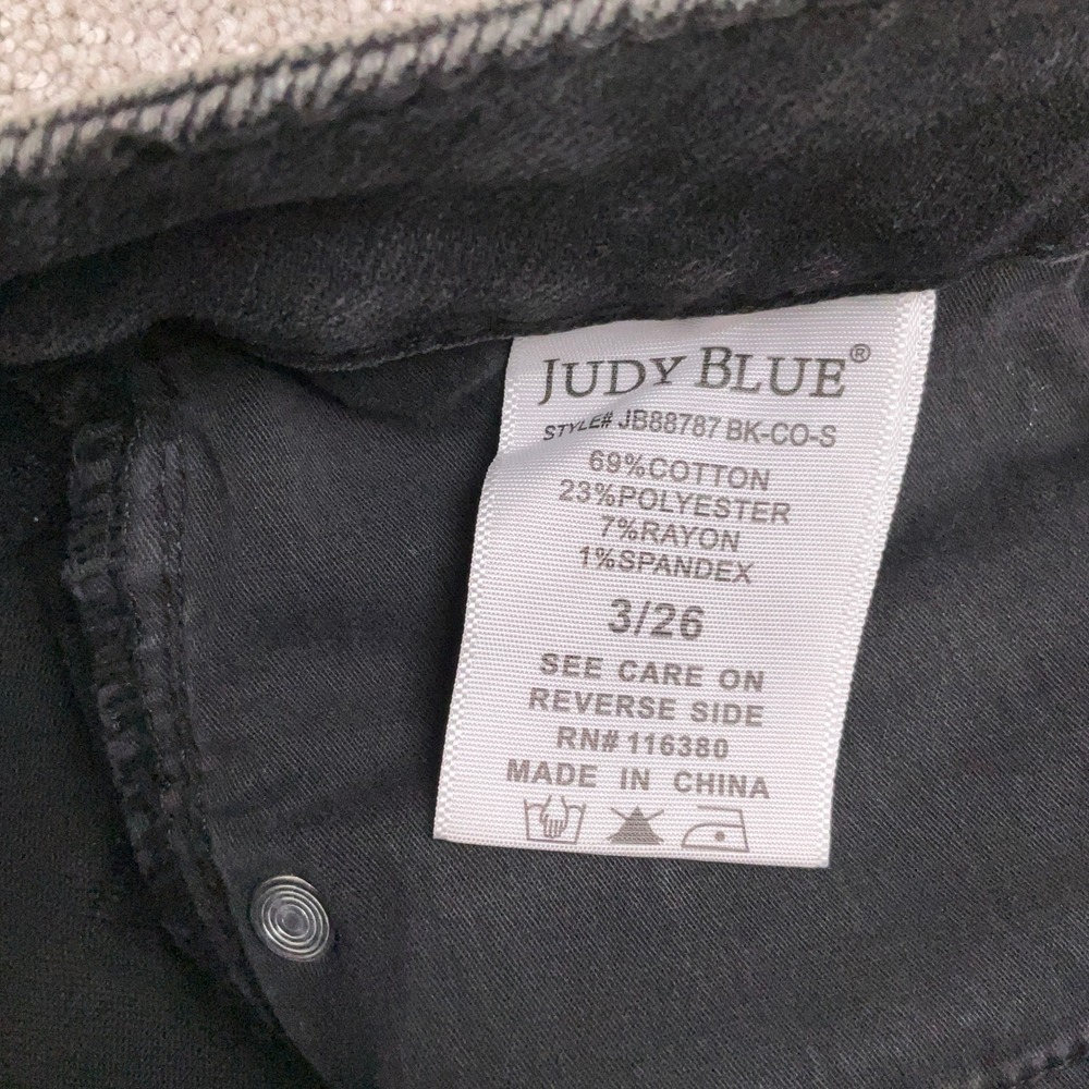 Judy‎ Blue LA Jeans Womens 3/26S Black JB88787 Whisker High Rise Bootcut Faded - Picture 4 of 12
